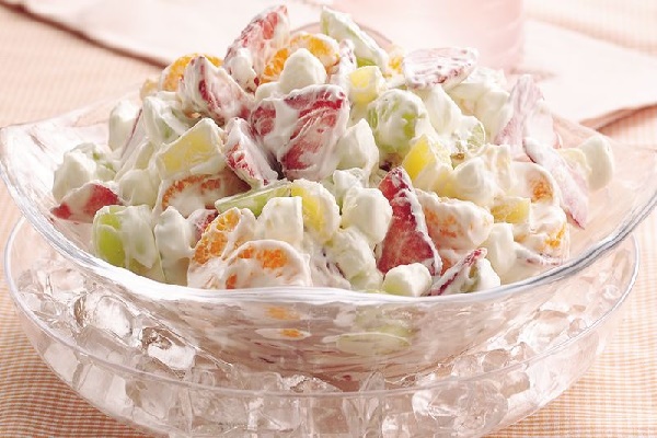 Creamy Fruit Salad With Marshmallows | Ambrosia Salad Recipe